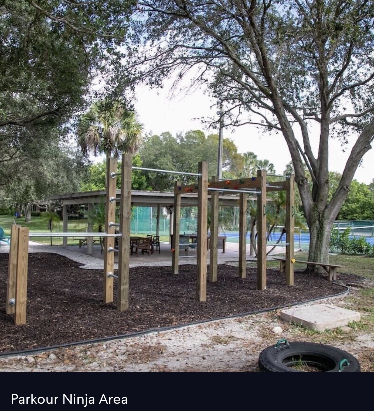 Outdoor parkour ninja training area